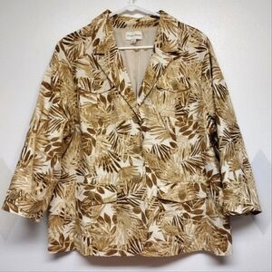 Studio Works linen blend botanical print blazer
